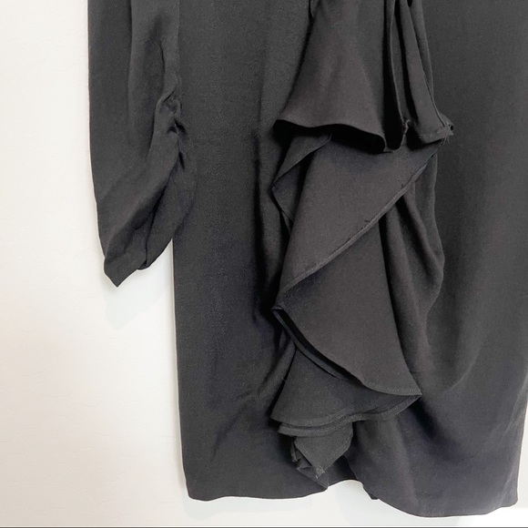 AFRM x REVOLVE avalon puff sleeve deep v-neck mini dress cocktail black small - Picture 4 of 12